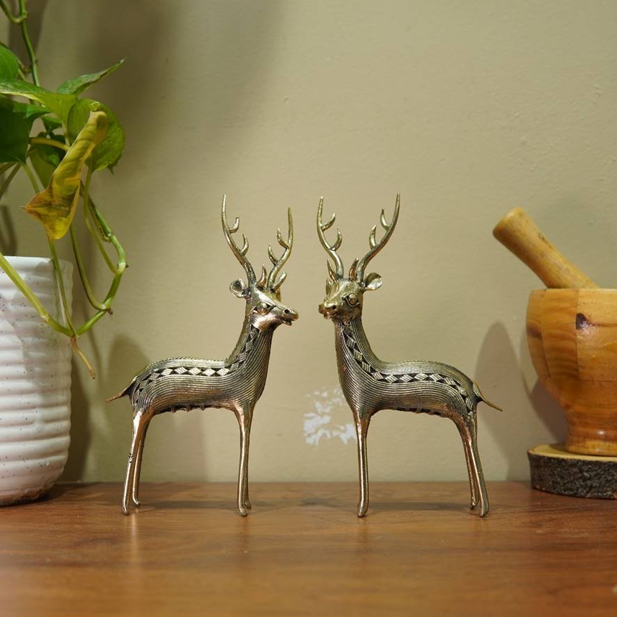 Brass Deer Pair